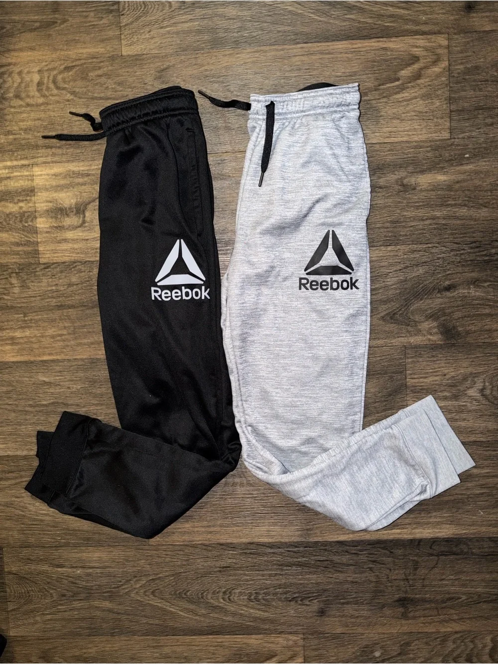 2 Pairs of Reebok Bigs Kids' Jogger Sweatpants Black & Light Gray Size XXL (18)